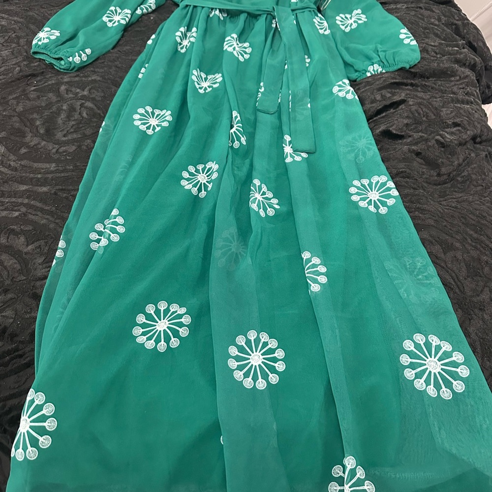 Green Floral  Maxi Dress